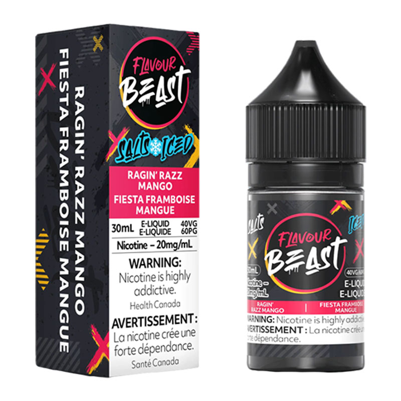 FLAVOUR BEAST E-LIQUID SALT 30ML - RAGIN' RAZZ MANGO ICED