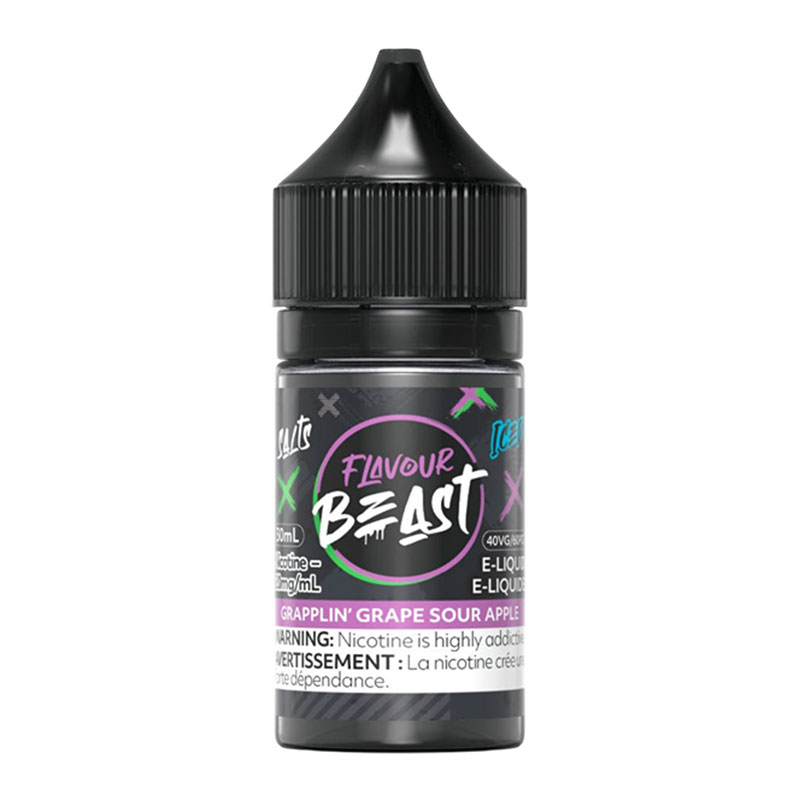 FLAVOUR BEAST E-LIQUID SALT 30ML - GRAPPLIN' GRAPE SOUR APPLE ICED