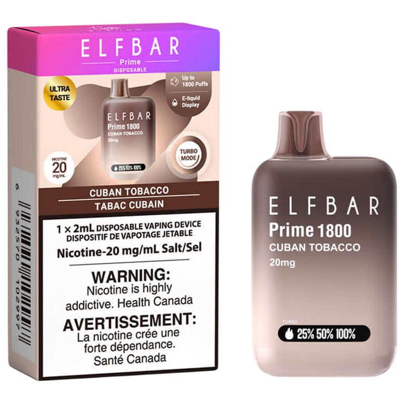 ELF BAR PRIME 1800 - CUBAN TOBACCO