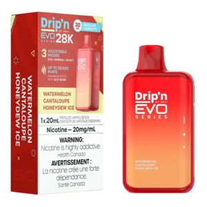 ENVI DRIP'N EVO 28K WATERMELONA CANTALOUPE HONEYDEW ICE 5PC CARTON