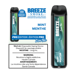 BREEZE PRO ZERO NIC 2000 PUFFS 4ML DISPOSABLE VAPE - 10CT - MINT