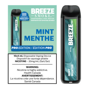 BREEZE PRO 20MG 2000 PUFFS 4ML DISPOSABLE VAPE - 10CT - MINT