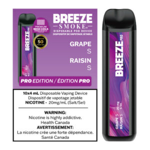BREEZE PRO S50 2000 PUFFS 4ML DISPOSABLE VAPE - 10CT - GRAPE S