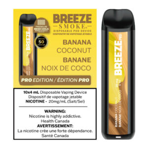 BREEZE PRO S50 2000 PUFFS 4ML DISPOSABLE VAPE - 10CT - BANANA COCONUT
