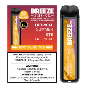 BREEZE PRO S50 2000 PUFFS 4ML DISPOSABLE VAPE - 10CT - TROPICAL SUMMER