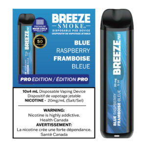 BREEZE PRO S50 2000 PUFFS 4ML DISPOSABLE VAPE - 10CT - BLUE RASPBERRY
