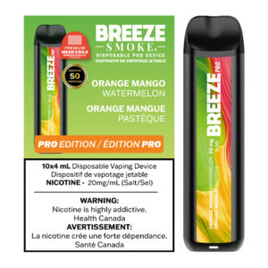 BREEZE PRO S50 2000 PUFFS 4ML DISPOSABLE VAPE - 10CT - ORANGE MANGO WATERMELON