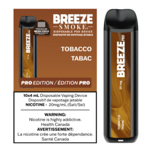 BREEZE PRO 20MG 2000 PUFFS 4ML DISPOSABLE VAPE - 10CT - TOBACCO