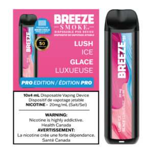BREEZE PRO S50 2000 PUFFS 4ML DISPOSABLE VAPE - 10CT - LUSH ICE