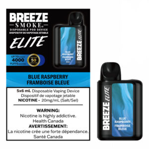 BREEZE ELITE S50 4000 PUFFS 6ML DISPOSABLE VAPE - 5CT - BLUE RASPBERRY
