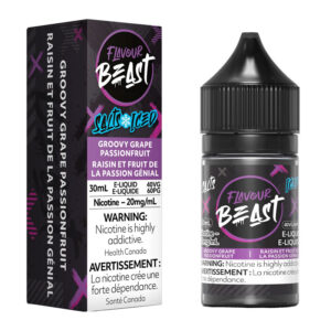 FLAVOUR BEAST E-LIQUID SALT 30ML - GROOVY GRAPE PASSIONFRUIT ICED