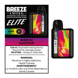 BREEZE ELITE S50 4000 PUFFS 6ML DISPOSABLE VAPE - 5CT - BURST ICE (PUNCH ICE)
