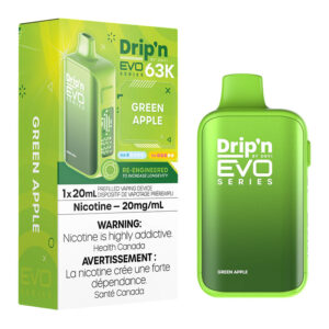 DRIP'N BY ENVI EVO 63K DISPOSABLE - GREEN APPLE 20MG 4PC/CARTON [ONTARIO]