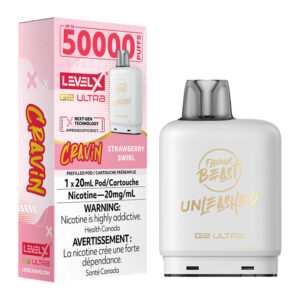 LEVEL X G2 ULTRA POD 20ML - UNLEASHED - CRAVIN' STRAWBERRY SWIRL 20MG 6PC/CARTON [ONTARIO]