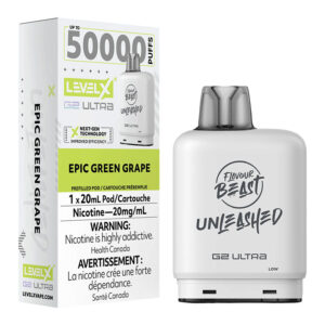 LEVEL X G2 ULTRA POD 20ML - UNLEASHED - EPIC GREEN GRAPE 20MG 6PC/CARTON [ONTARIO]