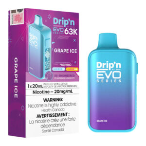 DRIP'N BY ENVI EVO 63K DISPOSABLE - GRAPE ICE 20MG 4PC/CARTON [ONTARIO]