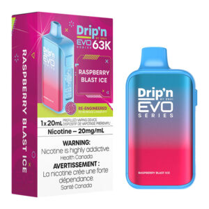 DRIP'N BY ENVI EVO 63K DISPOSABLE - RASPBERRY BLAST ICE 20MG 4PC/CARTON [ONTARIO]