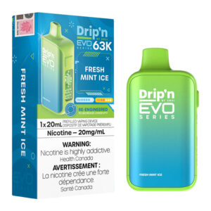 DRIP'N BY ENVI EVO 63K DISPOSABLE - FRESH MINT ICE 20MG 4PC/CARTON [ONTARIO]