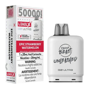 LEVEL X G2 ULTRA POD 20ML - UNLEASHED - EPIC STRAWBERRY WATERMELON 20MG 6PC/CARTON [ONTARIO]