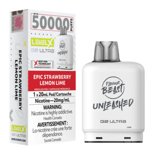 LEVEL X G2 ULTRA POD 20ML - UNLEASHED - EPIC STRAWBERRY LEMON LIME 20MG 6PC/CARTON [ONTARIO]