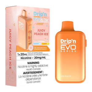 DRIP'N BY ENVI EVO 63K DISPOSABLE - JUICY PEACH ICE 20MG 4PC/CARTON [ONTARIO]