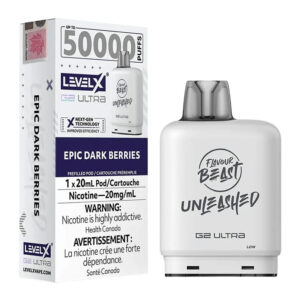 LEVEL X G2 ULTRA POD 20ML - UNLEASHED - EPIC DARK BERRIES 20MG 6PC/CARTON [ONTARIO]