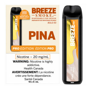 BREEZE PRO S50 2000 PUFFS 4ML DISPOSABLE VAPE - 10CT - CARIBBEAN WHITE (PINA)