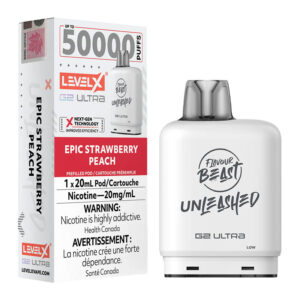 LEVEL X G2 ULTRA POD 20ML - UNLEASHED - EPIC STRAWBERRY PEACH 20MG 6PC/CARTON [ONTARIO]