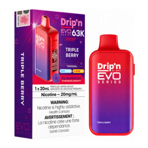 DRIP'N BY ENVI EVO 63K DISPOSABLE - TRIPLE BERRY 20MG 4PC/CARTON [ONTARIO]
