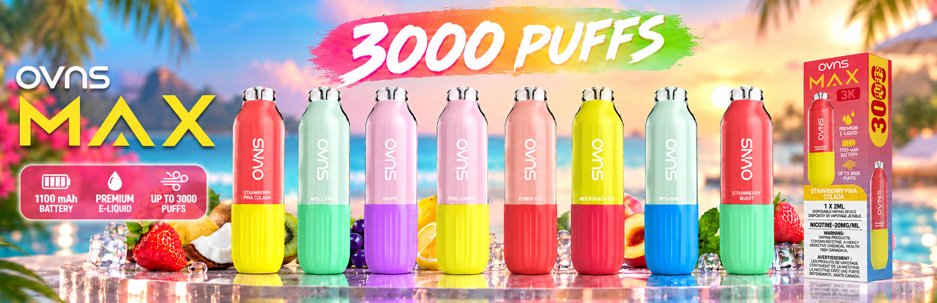 OVNS Prime 50K Puffs Smart Screen Vape - Wholesale Canada