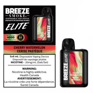 BREEZE ELITE S50 4000 PUFFS 6ML DISPOSABLE VAPE - 5CT - CHERRY WATERMELON