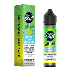FLAVOUR BEAST E-LIQUID - SUPER SOUR BLUE RAZZ 20MG/60ML [ONTARIO] - 827152176250