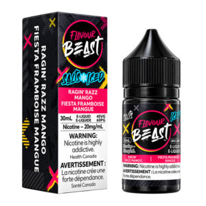 FLAVOUR BEAST E-LIQUID SALT 30ML - RAGIN' RAZZ MANGO ICED - 827152099825